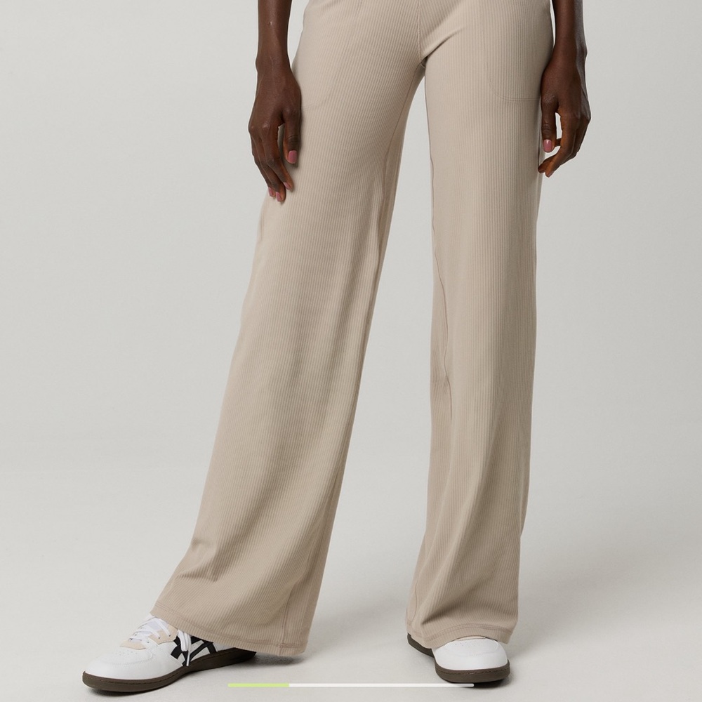Aerie Beige Wide-Leg Pants
